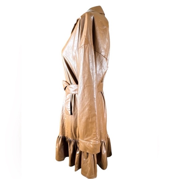 ZARA Vegan Leather Mini Dress, Long Sleeve, Size XS. - Picture 8 of 14